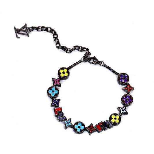 18K Louis Vuitton Monogram Party Black Bracelet